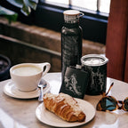 Zion National Park - Utah Map Bottle with Bamboo Top in Matte Black