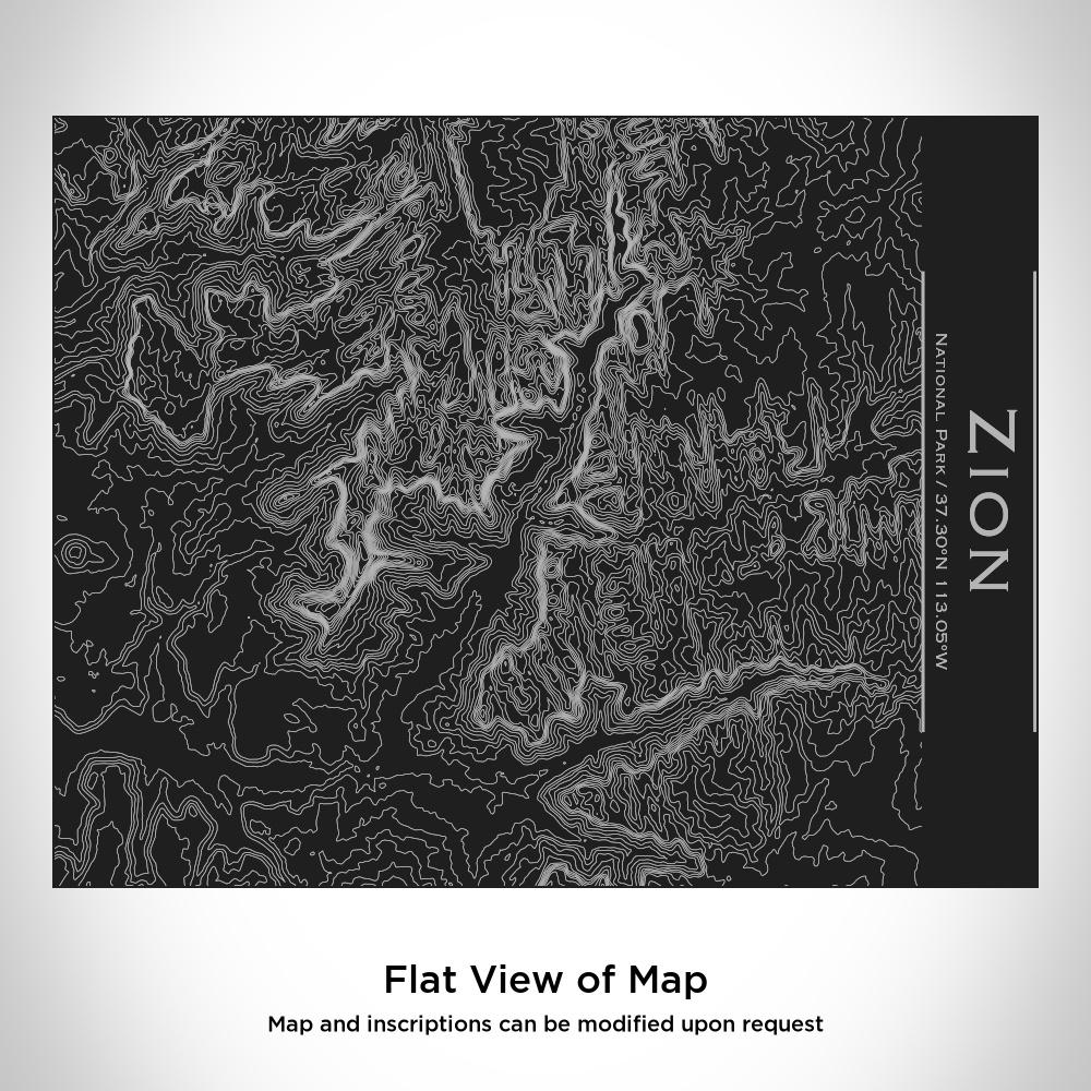 Zion National Park - Utah Map Bottle with Bamboo Top in Matte Black Secondary image