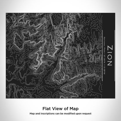 Zion National Park - Utah Map Bottle with Bamboo Top in Matte Black