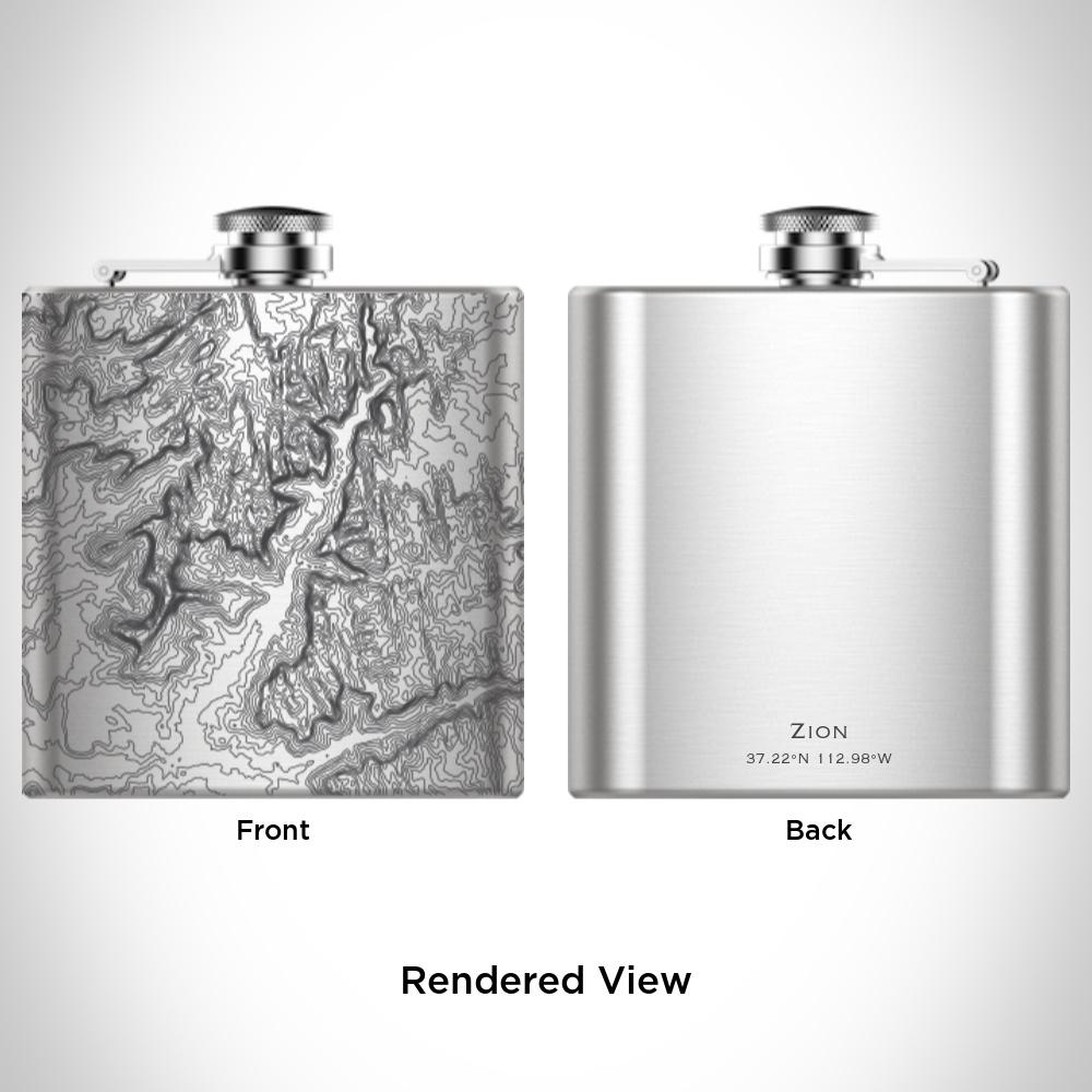 Zion National Park - Utah Map Hip Flask Secondary image