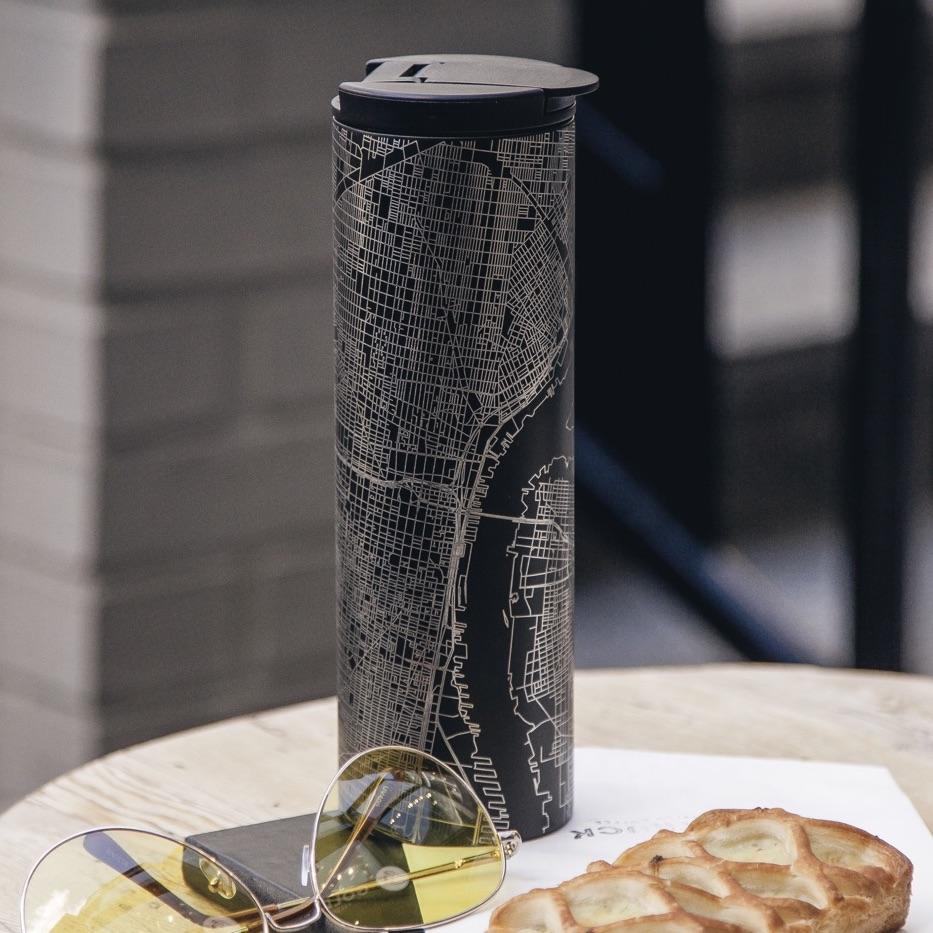 Zion National Park - Utah Map Tumbler in Matte Black