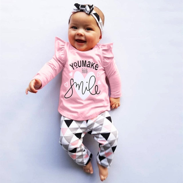 Newborn Infant Baby Girl Clothes Sets Unicorn Pegasus Star Castle Tops+Pants+Hat+Headband 4PCS Infant Baby Girl Clothing Outfits