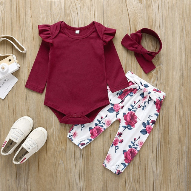 Newborn Infant Baby Girl Clothes Sets Unicorn Pegasus Star Castle Tops+Pants+Hat+Headband 4PCS Infant Baby Girl Clothing Outfits