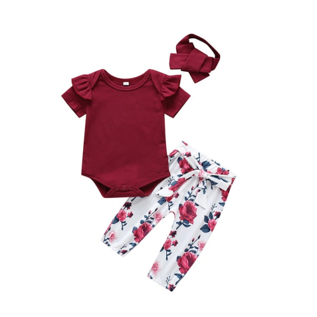Newborn Infant Baby Girl Clothes Sets Unicorn Pegasus Star Castle Tops+Pants+Hat+Headband 4PCS Infant Baby Girl Clothing Outfits